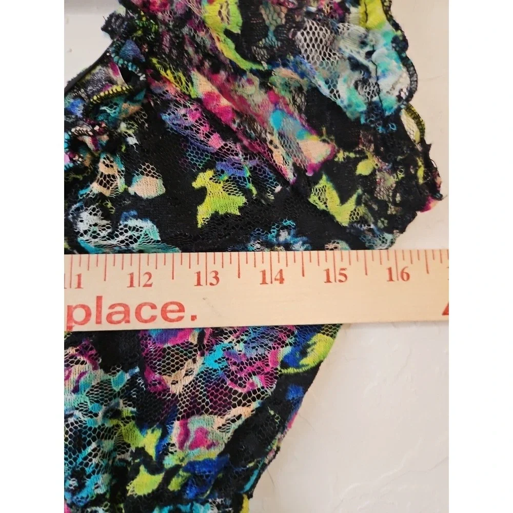 Almost Famous Sz Small Y2k Babydoll Sheer Blouse Floral whimsigoth fairygrunge - Picture 10 of 10